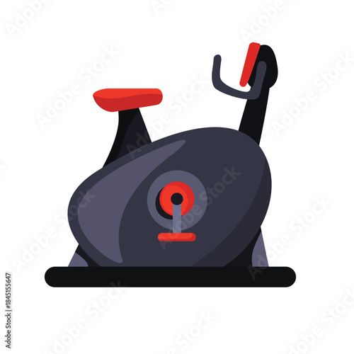 Gym bike vector icon, stationary bike vector, exercise bike clip art, indoor cycling bike clipart, vector illustration