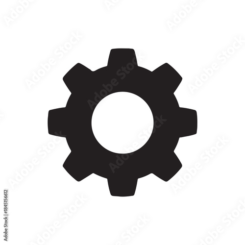 Settings icon silhouette icon vector flat design