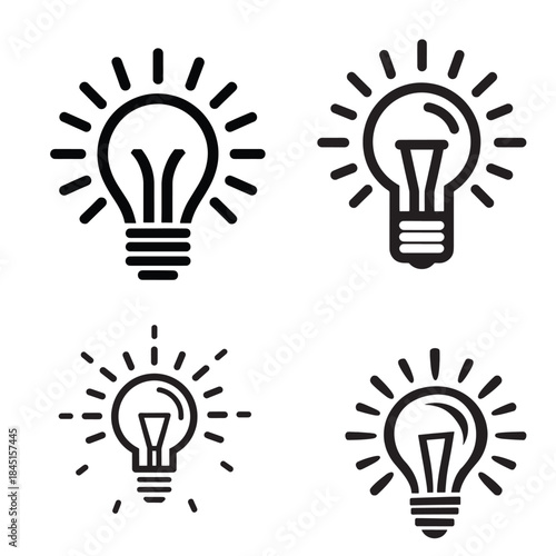 Bright light bulb icon representing inspiration and new ideas