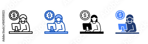 Overtime icon set multiple style collection