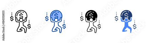 Burden icon set multiple style collection