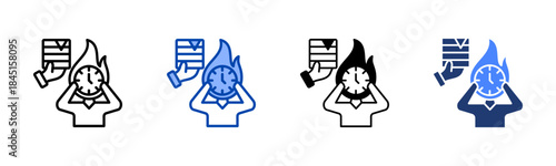 Deadline icon set multiple style collection