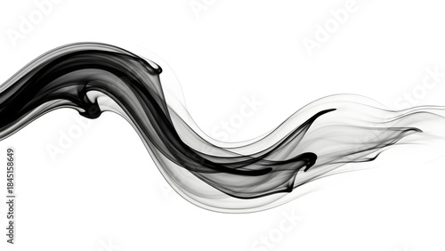 Black and white abstract wave swirl design vector pattern illustration