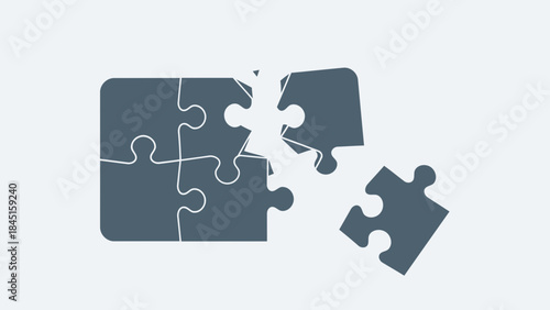 Puzzle pieces coming together to form a complete picture concept