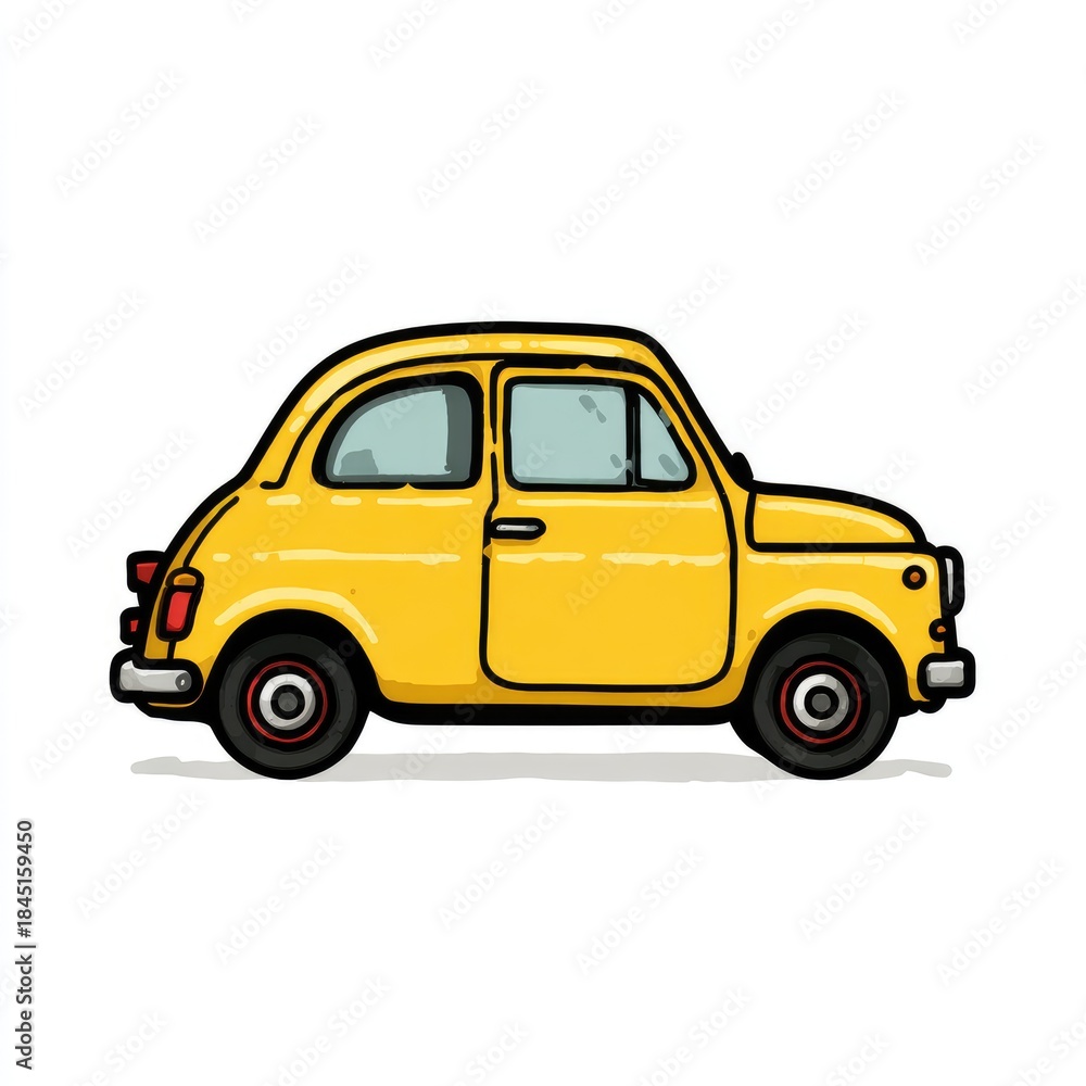 Obraz premium yellow car isolated on white