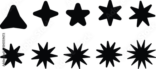 Set of circles with zigzag edges, Sunburst sticker shapes, Rounded starburst zigzag badge, spiky oval, circle and star shaped price tag, discount and sale label stickers, sale badge offer promo tag