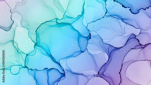 Abstract flowing alcohol ink art background with smooth fluid shapes and vibrant gradient colors, modern artistic texture