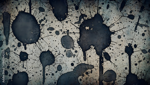 Abstract Dark Ink Splatter Texture Background Design with Grunge Effect
