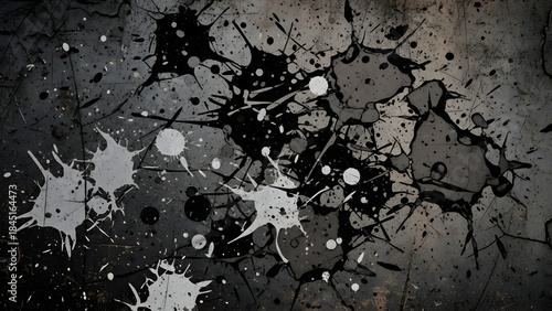 Abstract Dark Ink Splatter Texture Background Design with Grunge Effect