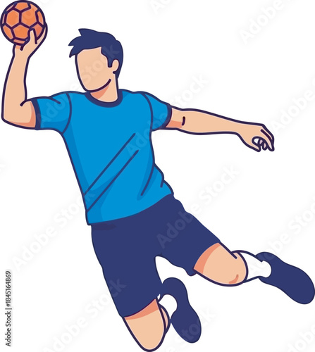 Vector illustration set of athletes in action: throwing a frisbee disc and a handball. Dynamic graphics for promoting sports, ultimate frisbee, team games, fitness, competition, and healthy activity.