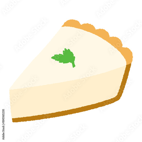 手書き風の食べ物単品アイコンイラスト　チーズケーキ