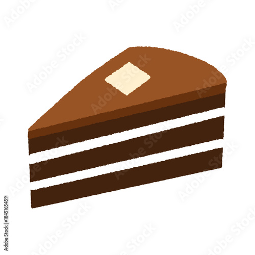 手書き風の食べ物単品アイコンイラスト　ティラミス