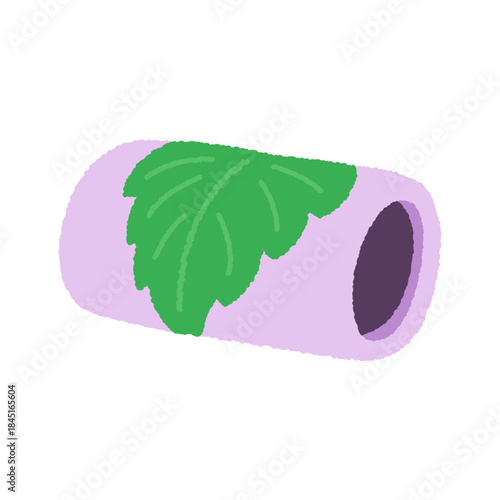 手書き風の食べ物単品アイコンイラスト　桜餅