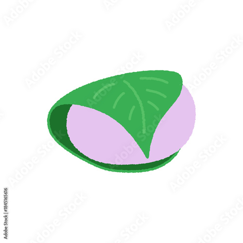 手書き風の食べ物単品アイコンイラスト　桜餅