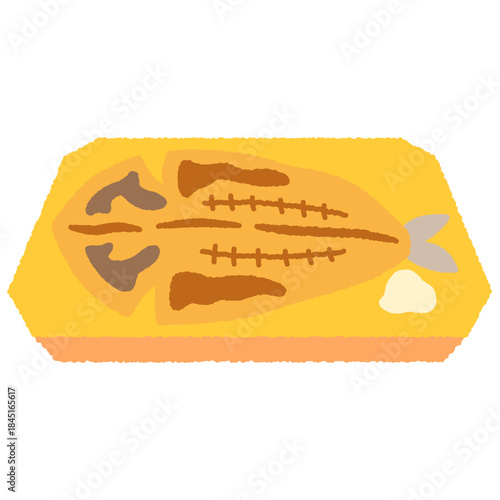 手書き風の食べ物単品アイコンイラスト　焼き魚