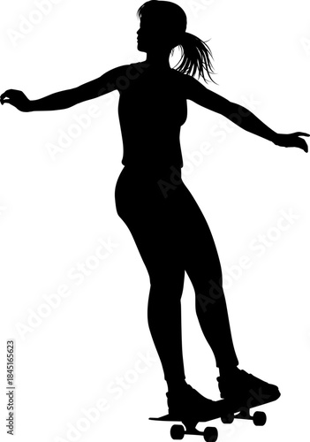 A skateboard woman or girl ...