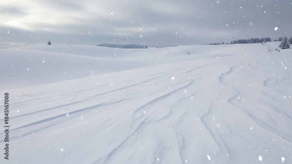 Obraz premium ski track in the mountains