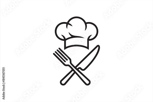 Chef and Restaurant Icon for Food Service Branding and UI Design
