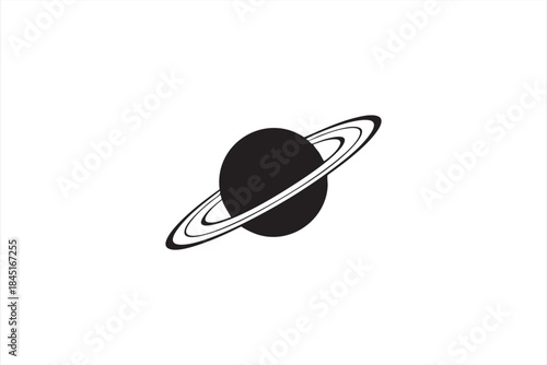 Saturn Planet Line Icon for Space Science and Astronomy UI