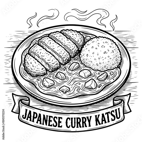 Japanese Curry Katsu Food Dish.