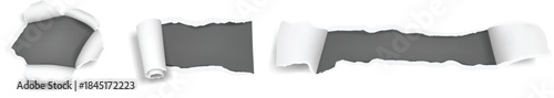 “Ripped Gray Paper Strip PNG – Torn Paper Reveal Banner on Transparent Background”