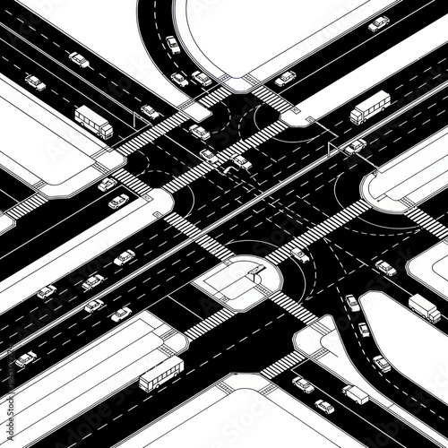 Highway Interchange with Multiple Ramps.