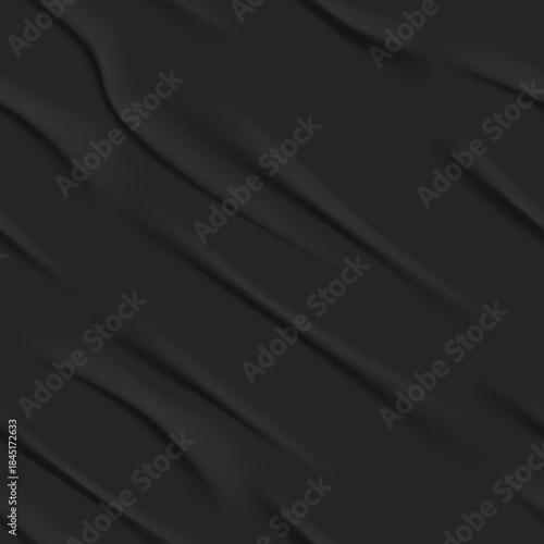Abstract dark gray fabric texture background with subtle diagonal soft folds and shadows for design