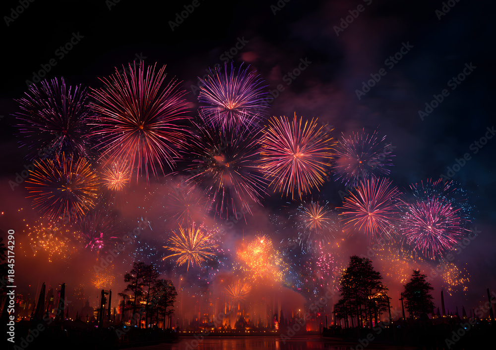 Fototapeta premium Large Fireworks Display