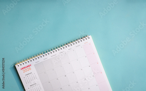 January 2026 Calendar on Blue Background