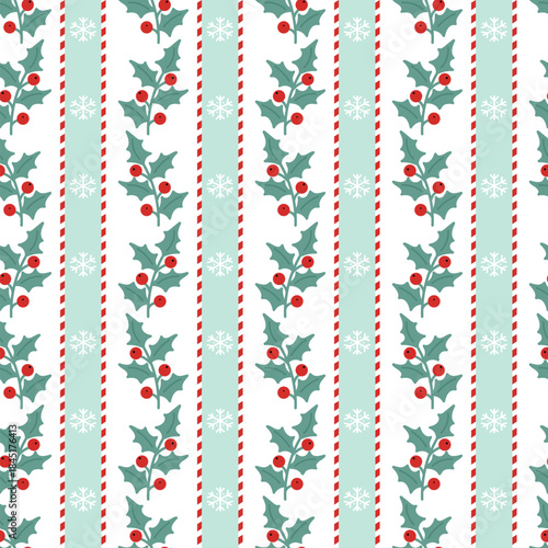 Christmas stripe cute seamless pattern