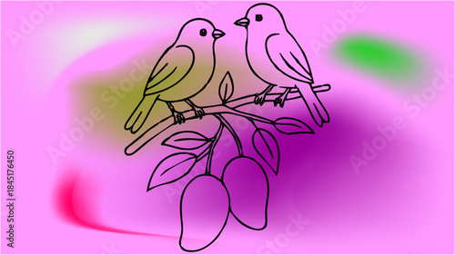 Two gentle birds rest together, sharing quiet warmth, tender connection, soft colors, and peaceful harmony within a dreamy pastel sky.