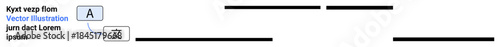 Content editing tools, UI design, text formatting, office tools, workflow management, user interaction. Highlighted vector elements showing text wrap and alignment controls. Content editing and UI
