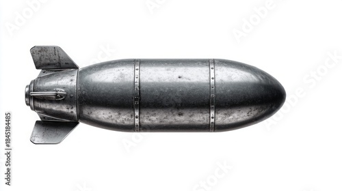 Vintage World War II Bomb Isolated on White Background