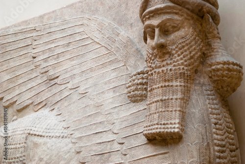 Photos Palace of the shah in Iran. Babylonian sculpture, mythological