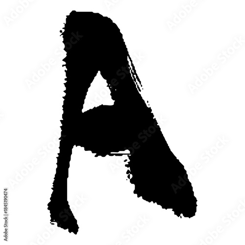 手描き筆文字のアルファベットA