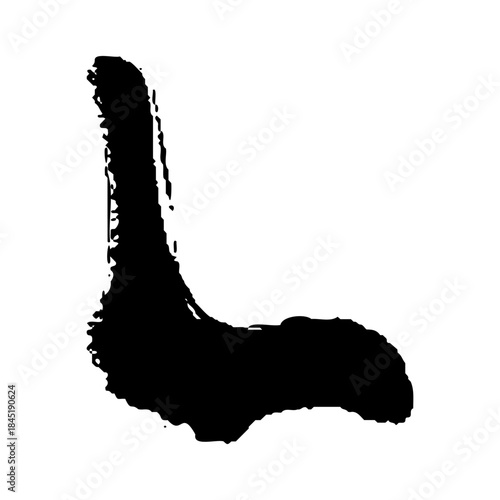 毛筆表現のアルファベットのL