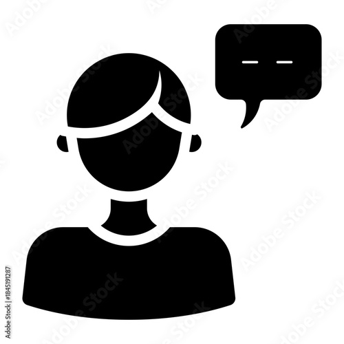 male assistant glyph icon