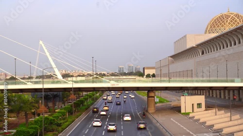 Alger the capital city of Algeria, North Africa, city centre of Algiers, the capital of Algeria, Landscape of Algiers city With port and mediterranean sea and white buildings, Arab Maghreb Africa.
