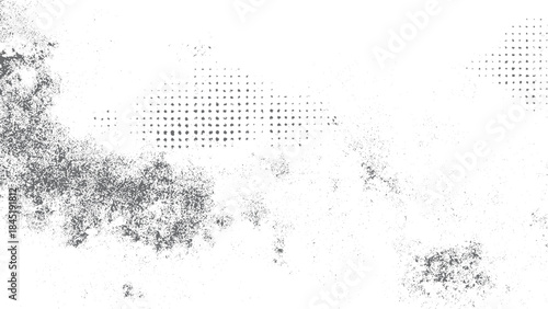 Vintage news print background with halftone texture and grungy white area for text. Organic grunge ink texture background with classic newspaper print look. 