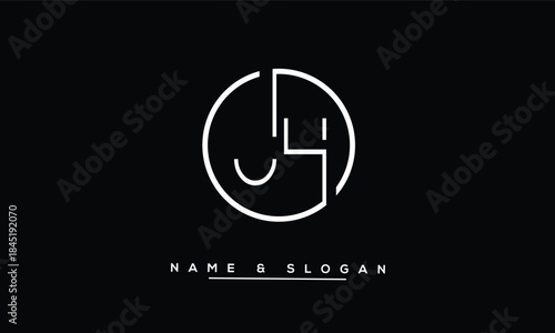 JH, HJ Abstract Letters Logo Monogram