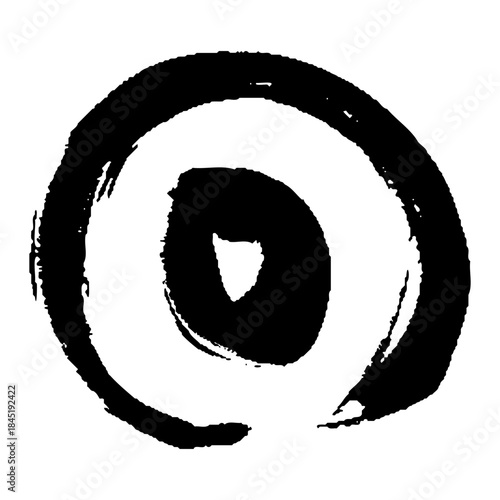 円の中に書かれた和筆のアルファベットO