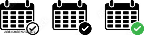 Three calendar icons with checkmarks indicating completion or approval