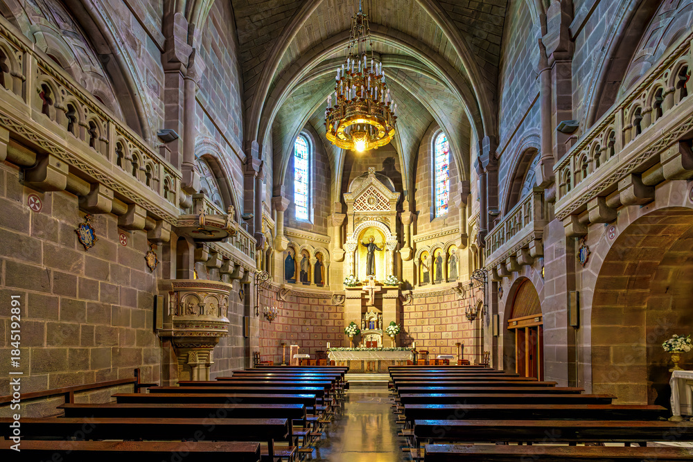 Fototapeta premium Interior of the Basilica of Xavier, Javier, Navarre, Spain.