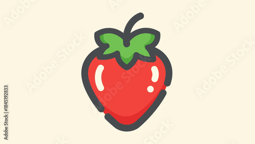 Cartoon strawberry icon isolated on a light background for various uses