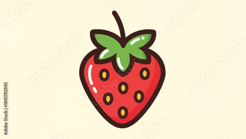 Cartoon strawberry illustration on a light background for various design projects