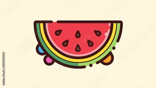 Colorful cartoon cupcake illustration isolated on cream background