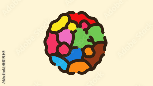 Colorful abstract brain illustration representing thought creativity and ideas