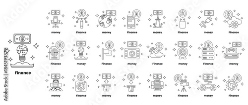 A collection of finance related icons