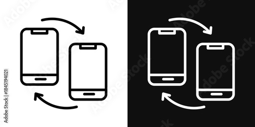 Data transfer icons - editable stroke vector illustration