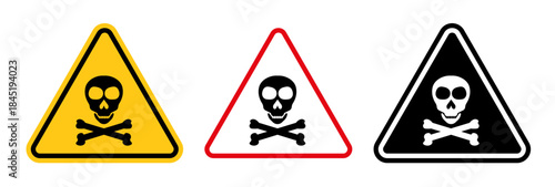 Danger signs collection Silhouette flat icon design element.